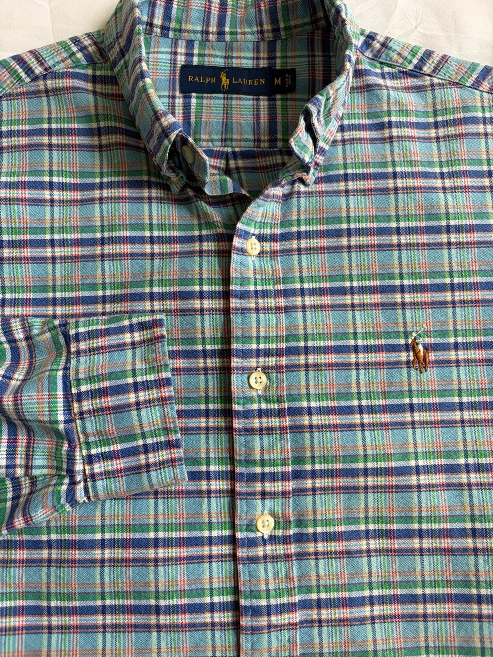 Polo Ralph Lauren‎ Plaid Button Down Shirt Size Medium Long Sleeve Preppy Pony